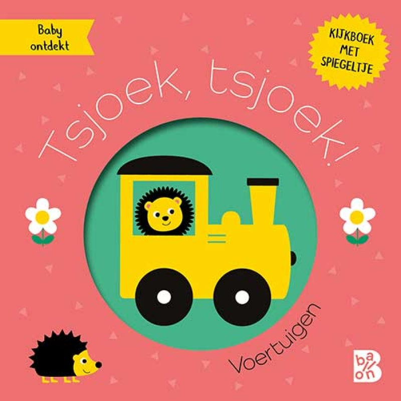Kinderboek Baby ontdekt kijkboekje met spiegeltje voertuigen