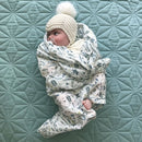 Camcam Swaddle gepresste Blätter blau